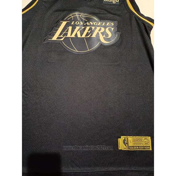 Camiseta Nino Golden Edition Los Angeles Lakers Kobe Bryant #24 Negro